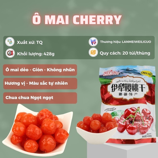 Ô mai cherry 408gr