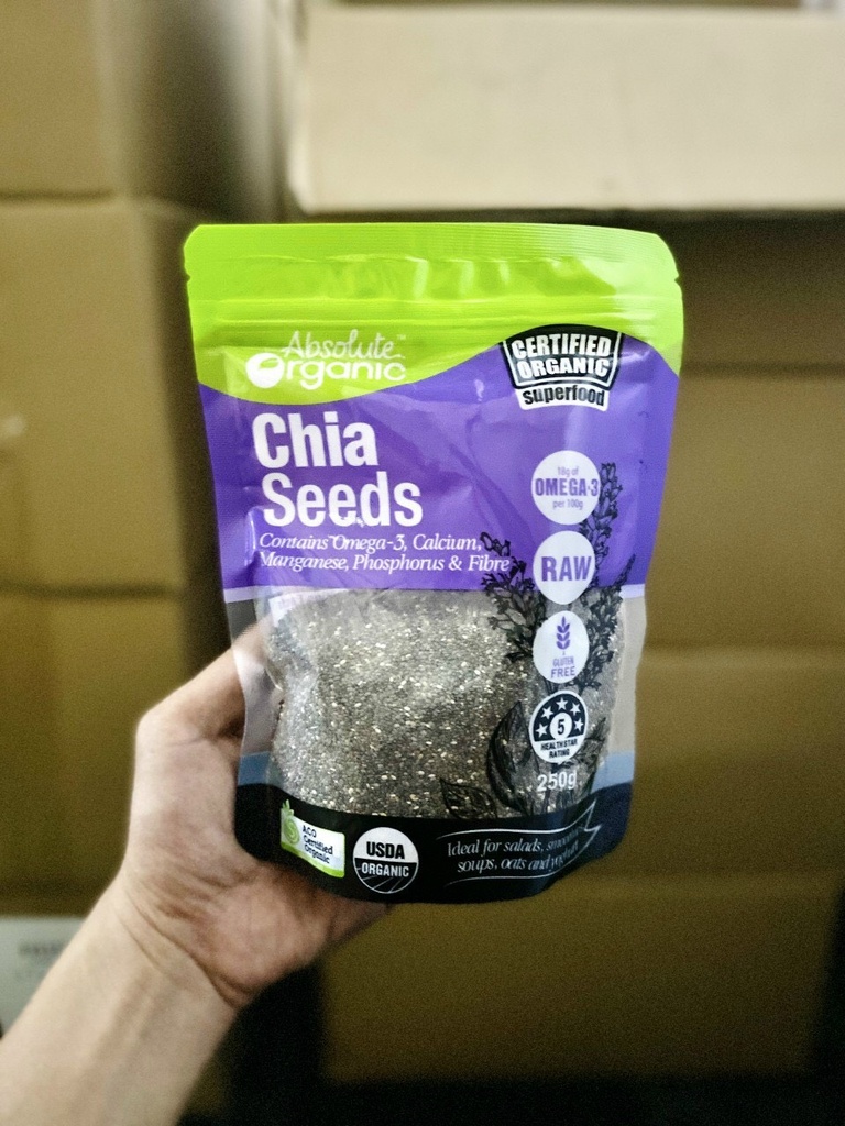 Hạt chia Úc Absolute Organic túi 250g