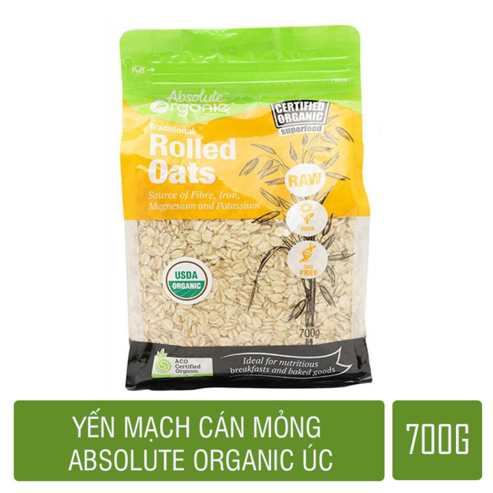Yến mạch cán mỏng Úc Absolute Organic 700g