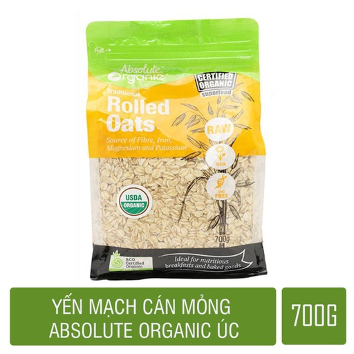 [CML00054] Yến mạch cán mỏng Úc Absolute Organic 700g