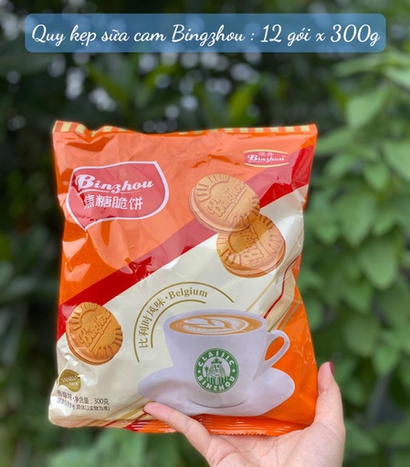 [CML00041] Bánh quy kẹp sữa cam vị Vanilla Bingzhou 300gr